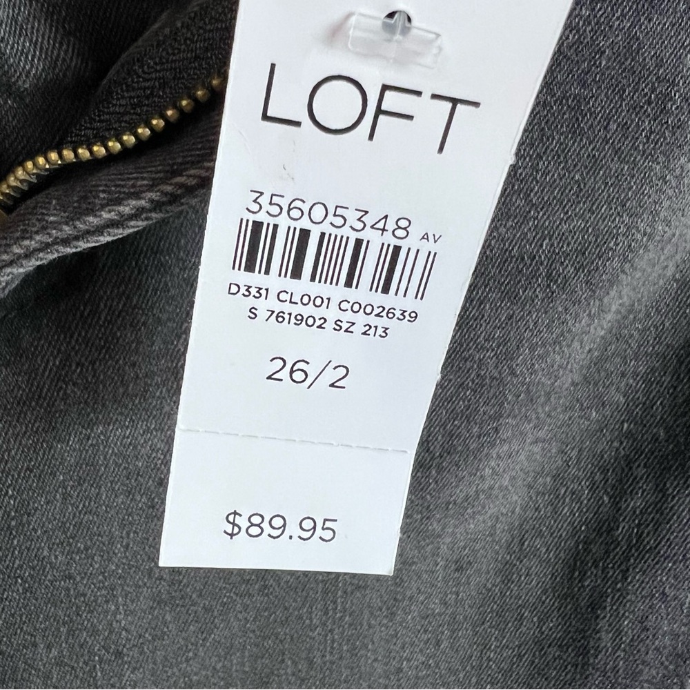 NWT Loft Women's The Skim High Rise Jean Light Black Size 26 - Picture 7 of 9